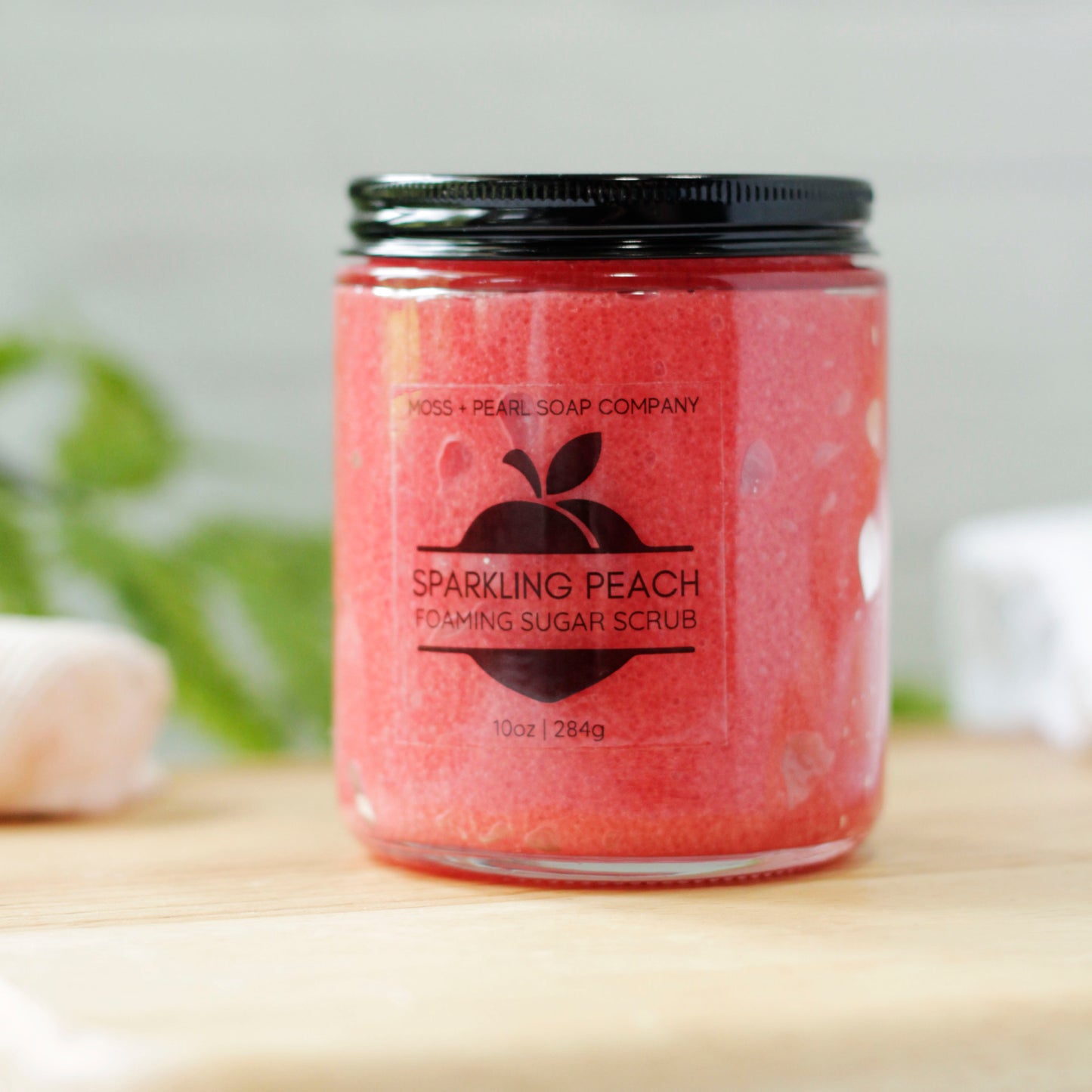 SPARKLING PEACH FOAMING SUGAR SCRUB Moss + Pearl Soap Company