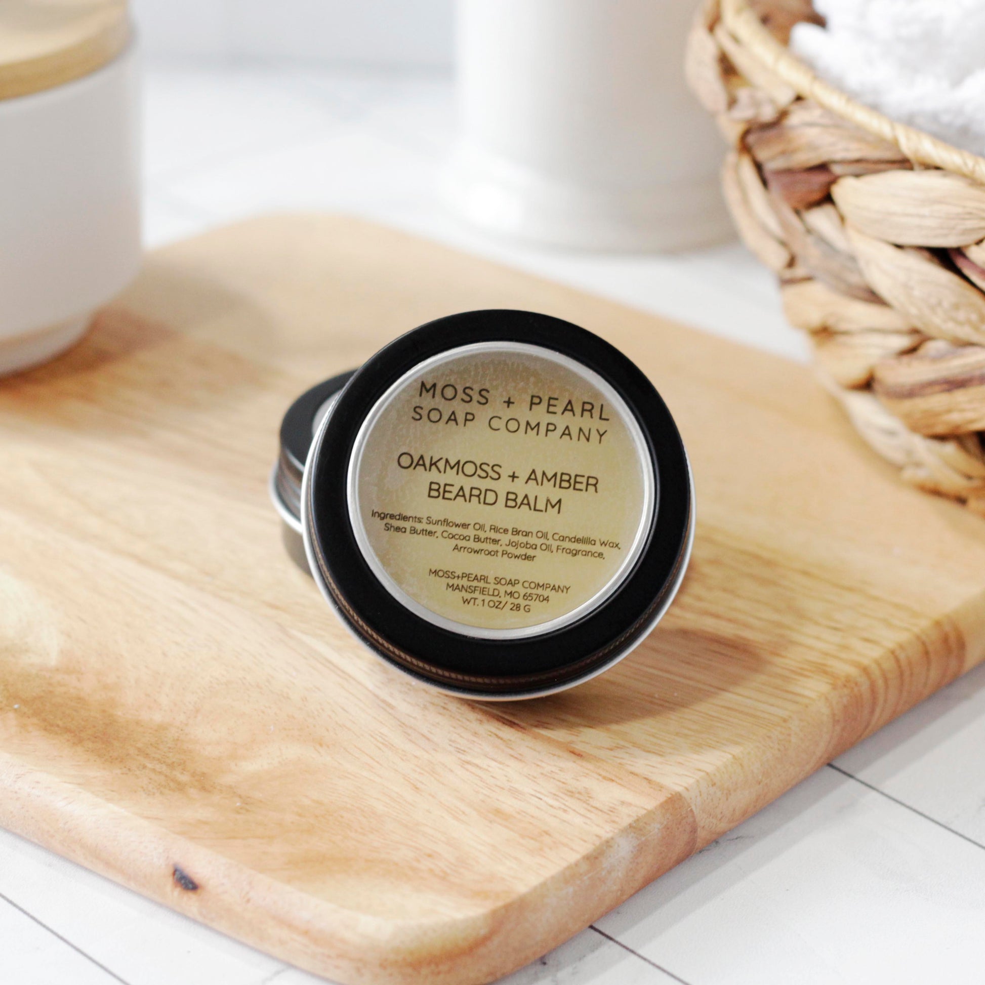 OAKMOSS + AMBER BEARD BALM Moss + Pearl Soap Company
