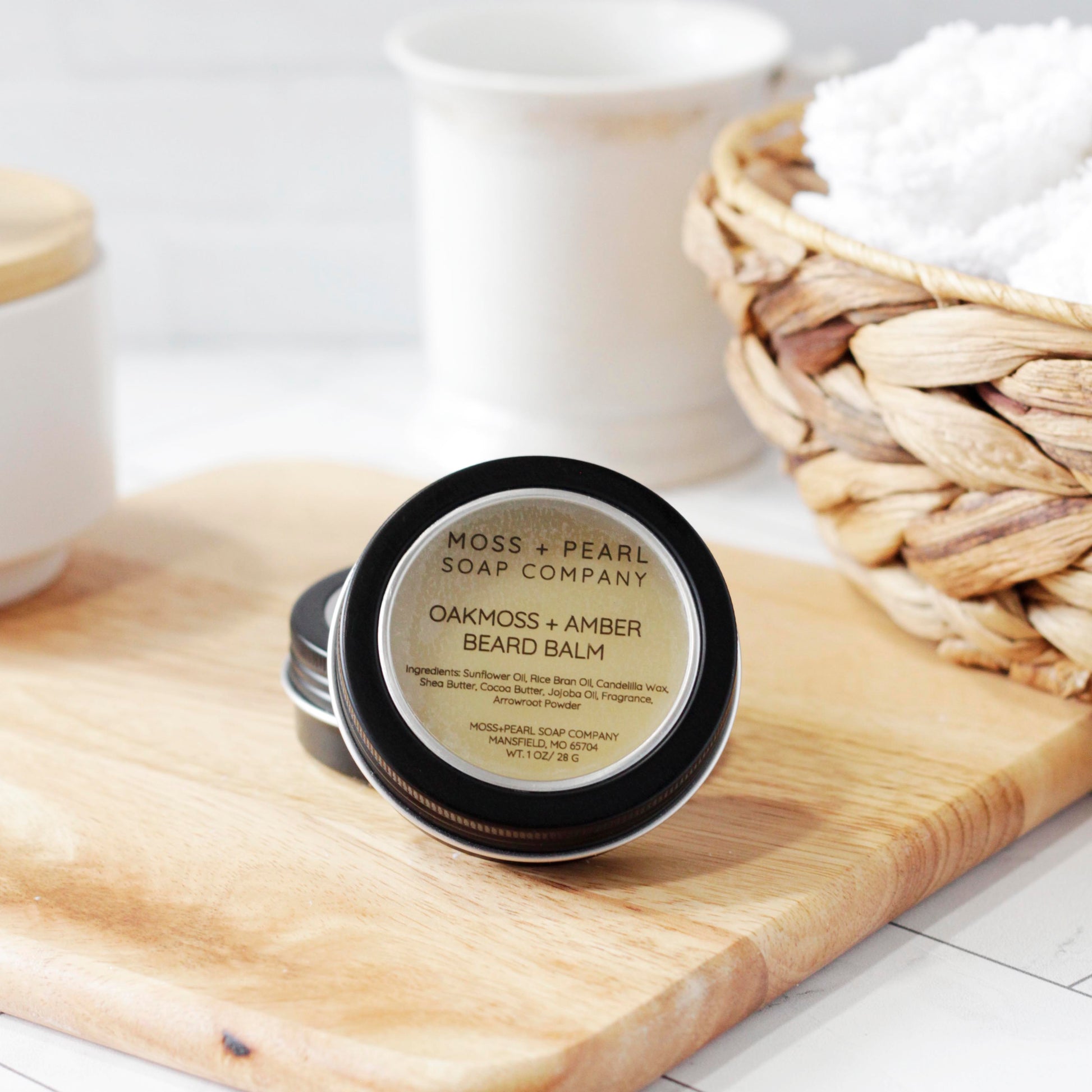 OAKMOSS + AMBER BEARD BALM Moss + Pearl Soap Company
