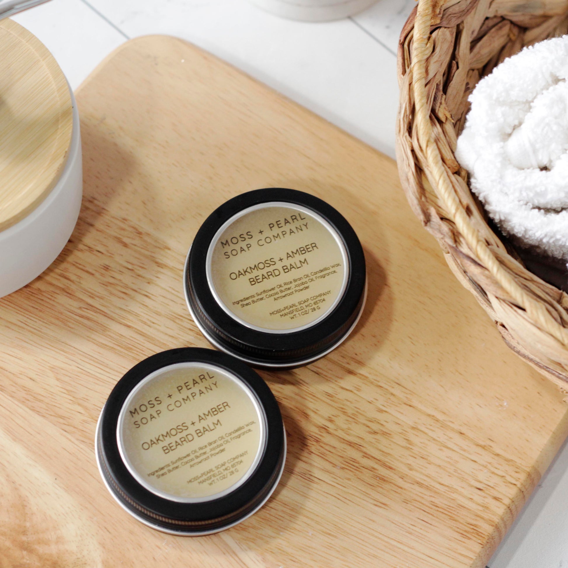 OAKMOSS + AMBER BEARD BALM Moss + Pearl Soap Company
