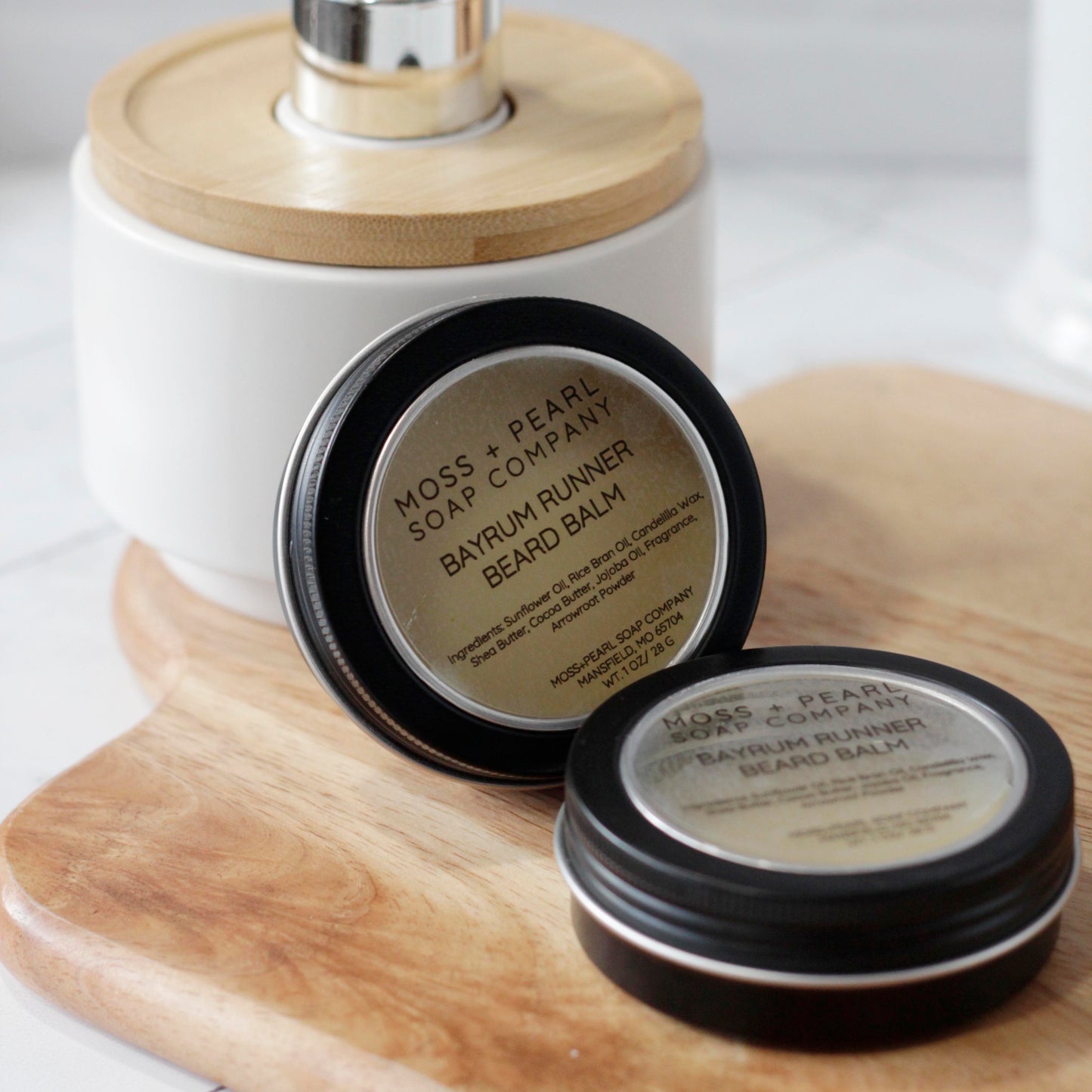 BAYRUM RUNNER BEARD BALM Moss + Pearl Soap Company