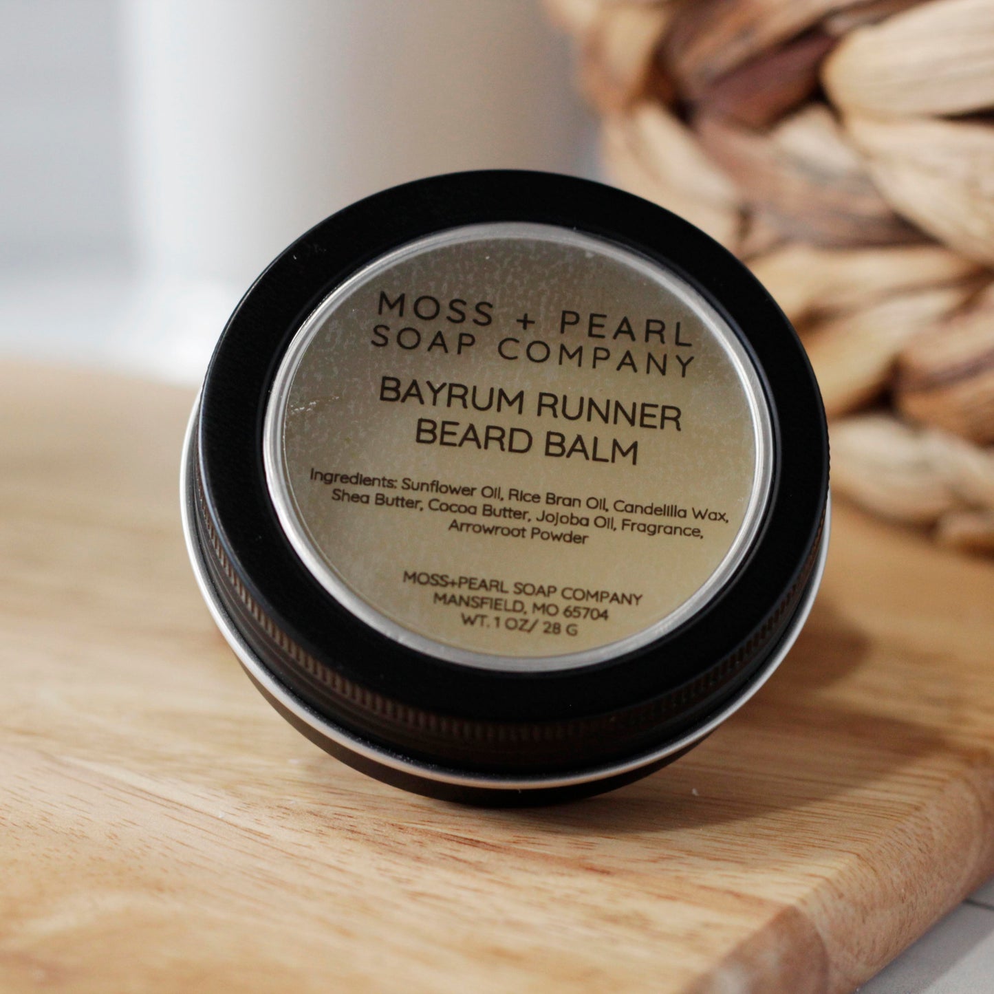 BAYRUM RUNNER BEARD BALM Moss + Pearl Soap Company
