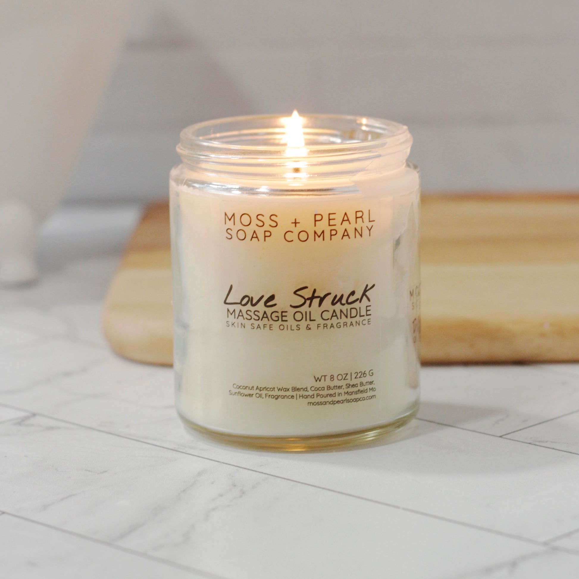 LOVE STRUCK MASSAGE OIL CANDLE Moss + Pearl Soap Company
