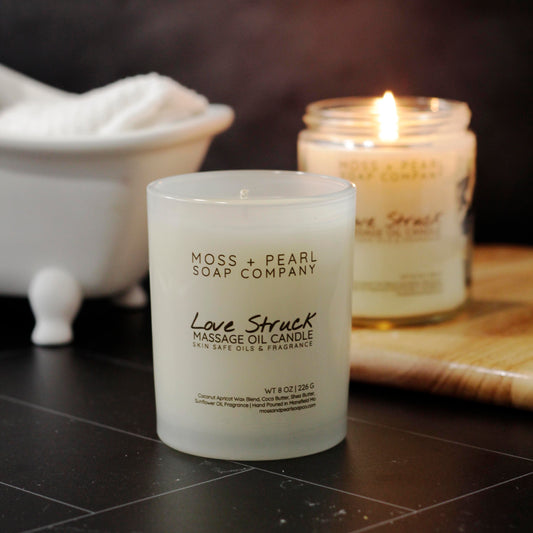 LOVE STRUCK MASSAGE OIL CANDLE Moss + Pearl Soap Company