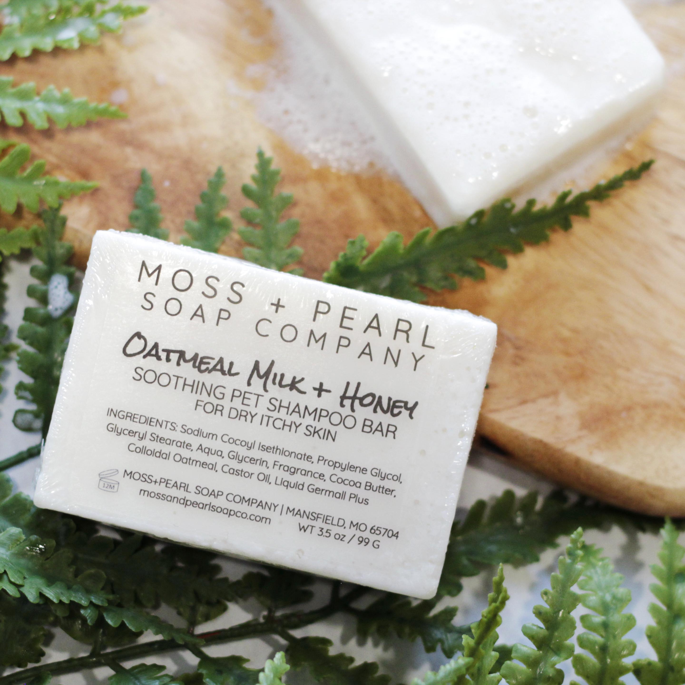 OATMEAL MILK + HONEY PET SHAMPOO BAR Moss + Pearl Soap Company